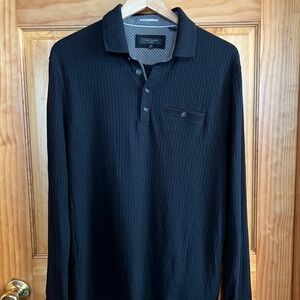 Ted Baker London Textured Long Sleeve Polo Shirt